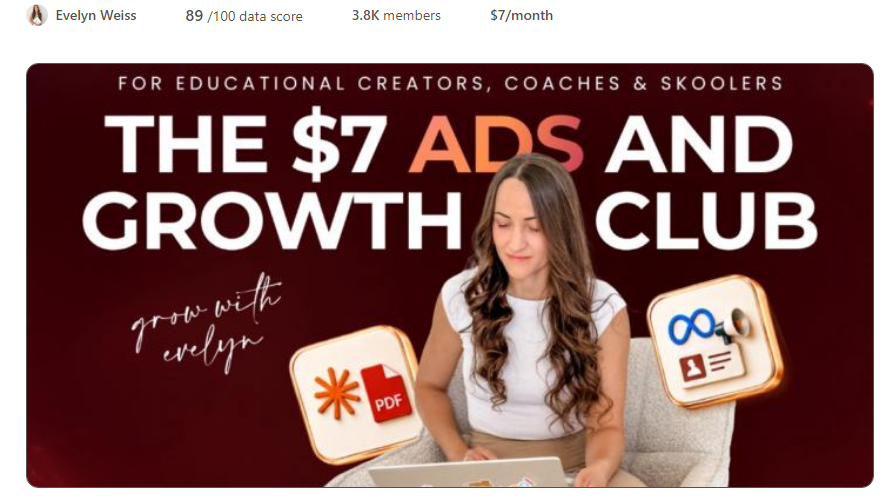 Grow With Evelyn Skool Review 2026: $7/mo Marketing Club