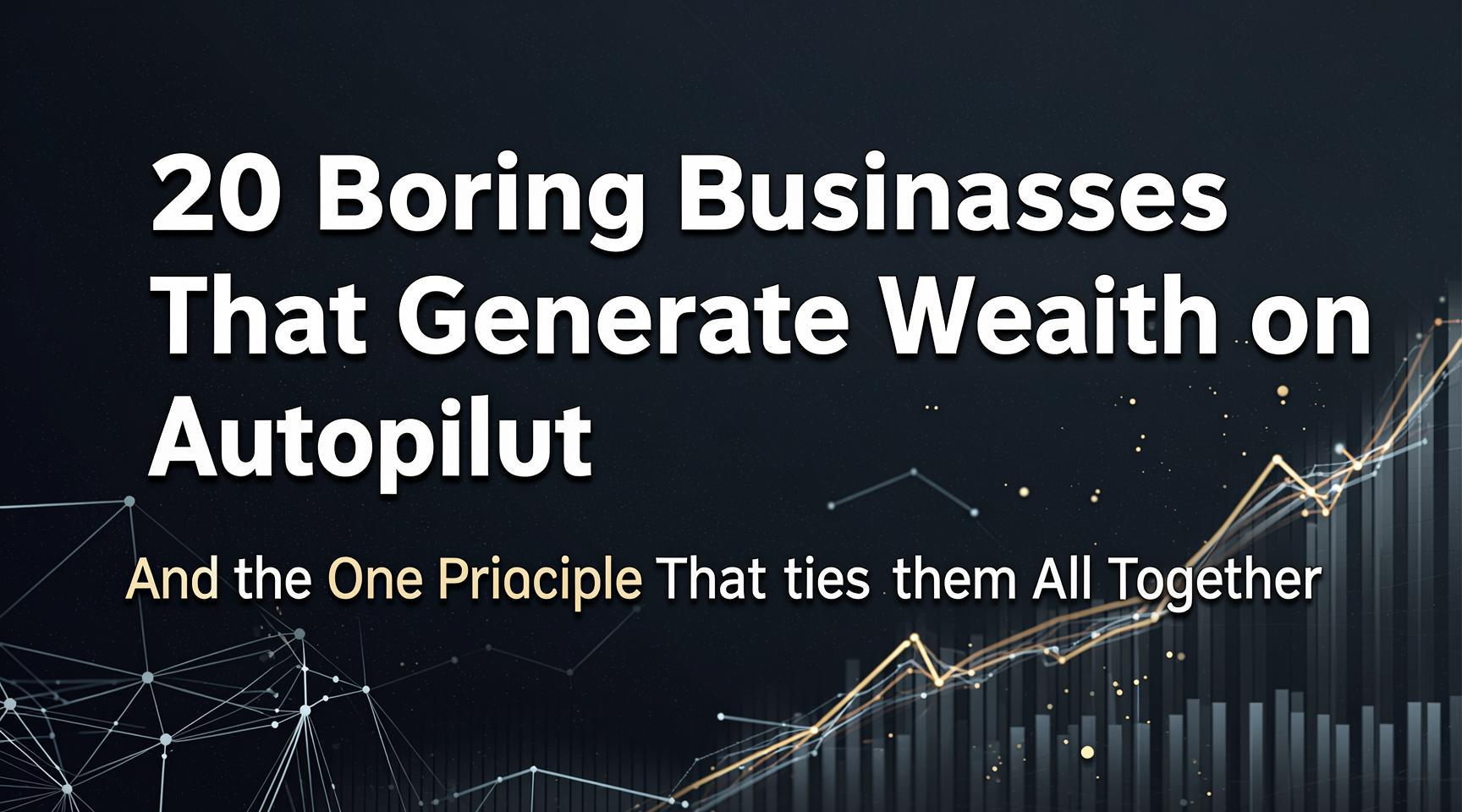 20 Boring Businesses That Generate Wealth on Autopilot