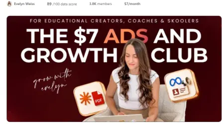 Grow With Evelyn Skool Review 2026: $7/mo Marketing Club
