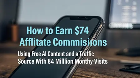 How to Earn $74 Affiliate Commissions Using Free AI Content and a Traffic Source With 84 Million Monthly Visits